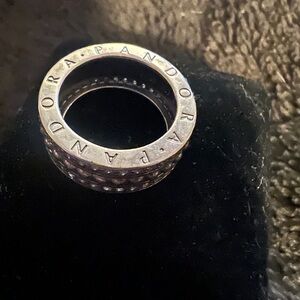 Pandora Silver Ring with Engraved Logo